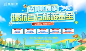 房地产展架活动盛夏旅游豪礼海报