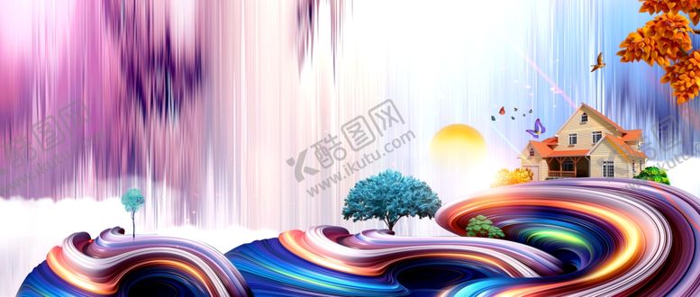 编号：69416209200841265413【酷图网】源文件下载-创意合成房地产海报背景