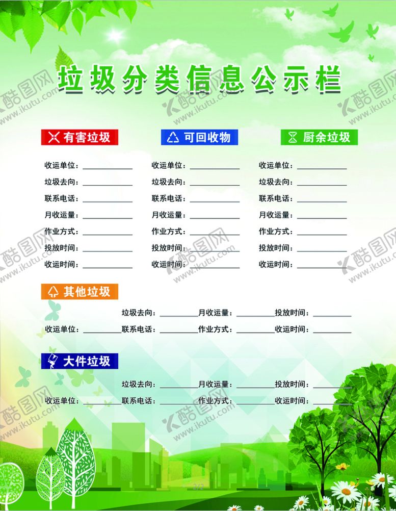 编号：12875909241542314906【酷图网】源文件下载-垃圾分类信息公示栏