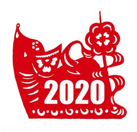 鼠年剪纸风格