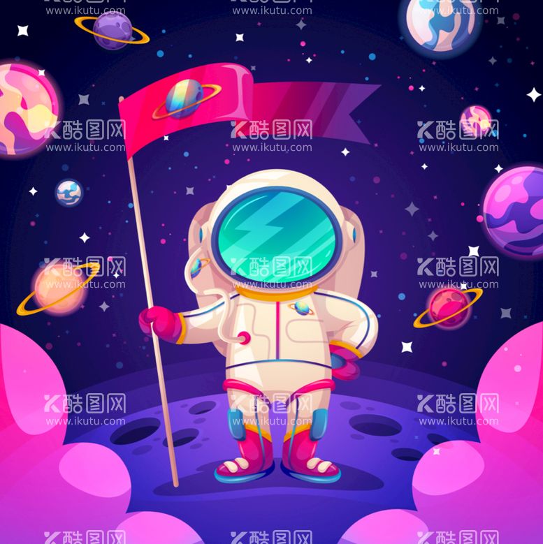 编号：53860110062000045013【酷图网】源文件下载-宇宙宇航员插画