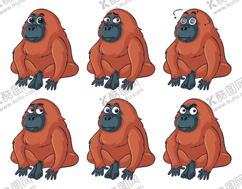 编号：18823010021840251209【酷图网】源文件下载-卡通动物表情