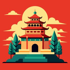 中国风古建筑插图