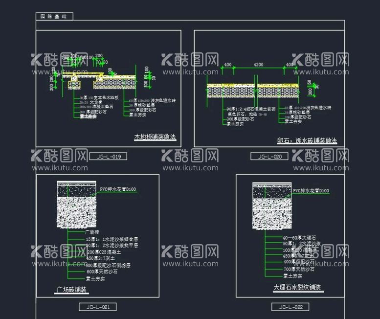 编号：18217112241933216542【酷图网】源文件下载-园路基础大样