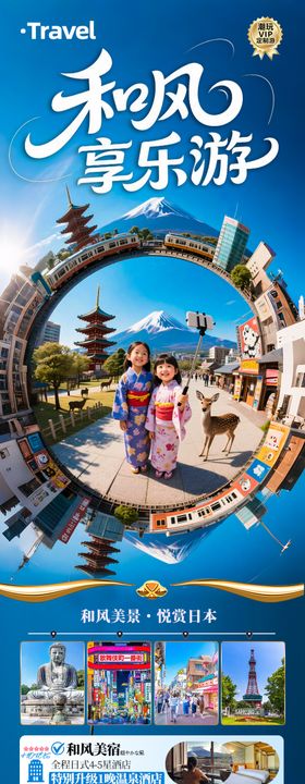 日本亲子夏令营研学旅游海报
