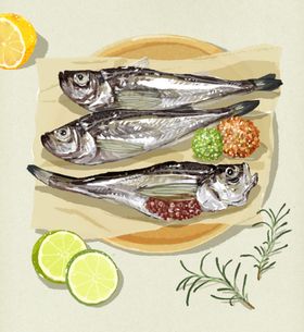 手绘海鲜插画海报