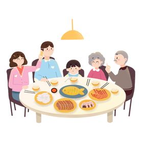一家人团圆素材中秋过年庭春节