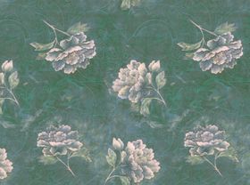 绿色背景上的精致花卉图案