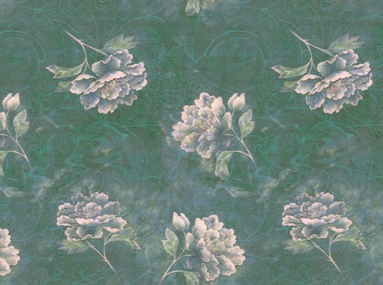 编号：41438004041456452293【酷图网】源文件下载-绿色背景上的精致花卉图案