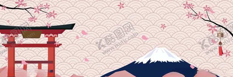 编号：92648310280358041916【酷图网】源文件下载-日本和风粉色海报背景