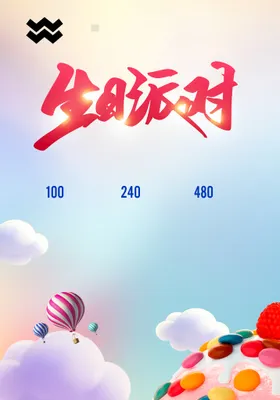 生日快乐海报酒会祝福晚会