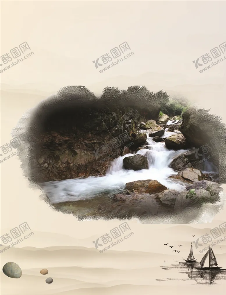 编号：44187306241537256693【酷图网】源文件下载-流水小舟