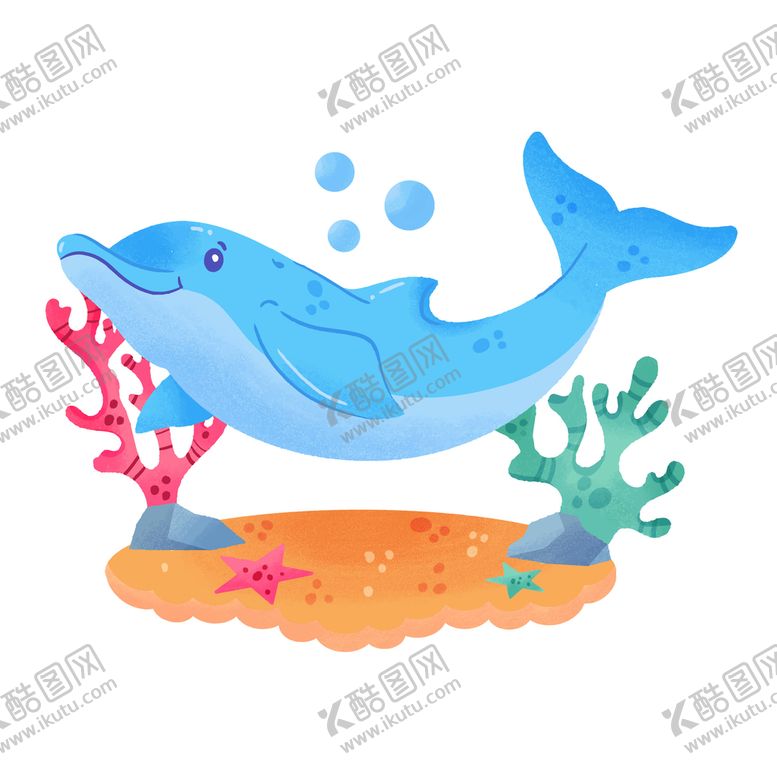 编号：34059610080235413750【酷图网】源文件下载-卡通蓝色海豚