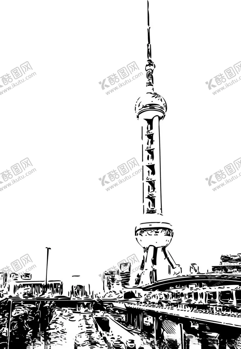 编号：28660001250319584377【酷图网】源文件下载-东方明珠矢量剪影