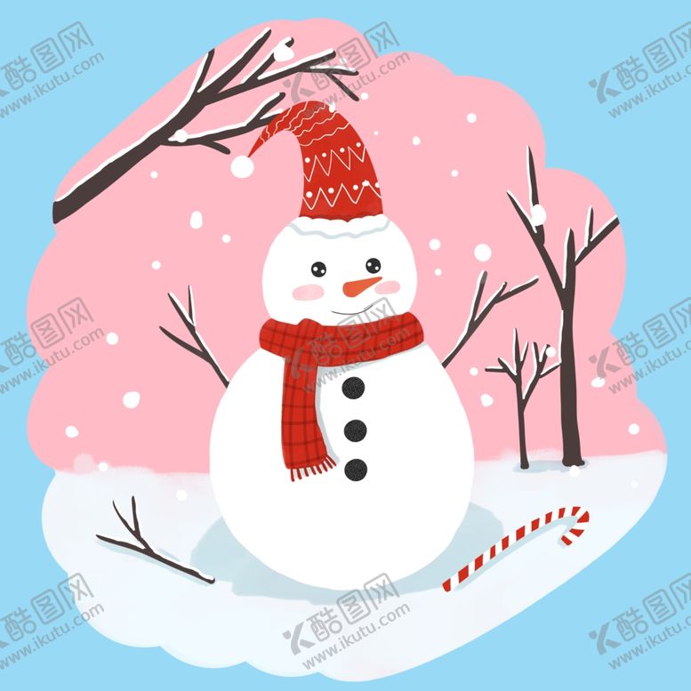 编号：25345705180350266994【酷图网】源文件下载-带着圣诞帽的雪人