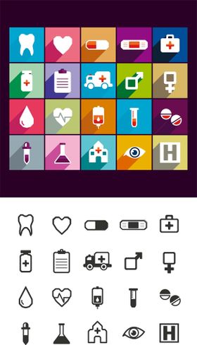扁平医疗图标