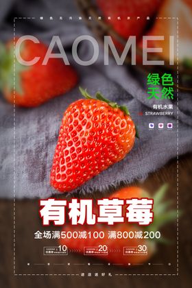 有机草莓手机海报