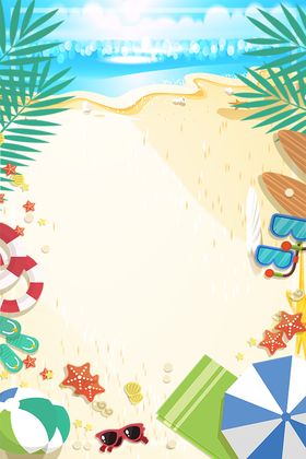 卡通沙滩海洋