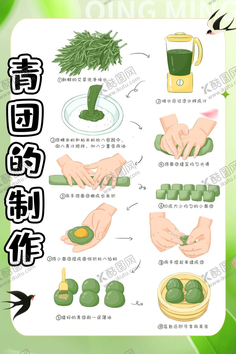 编号：99032406091157367849【酷图网】源文件下载-青团制作过程教程