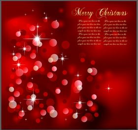 红色圣诞背景闪烁光斑