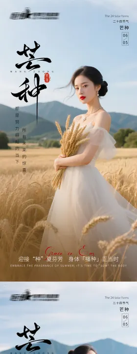 医美私密美业芒种节气海报