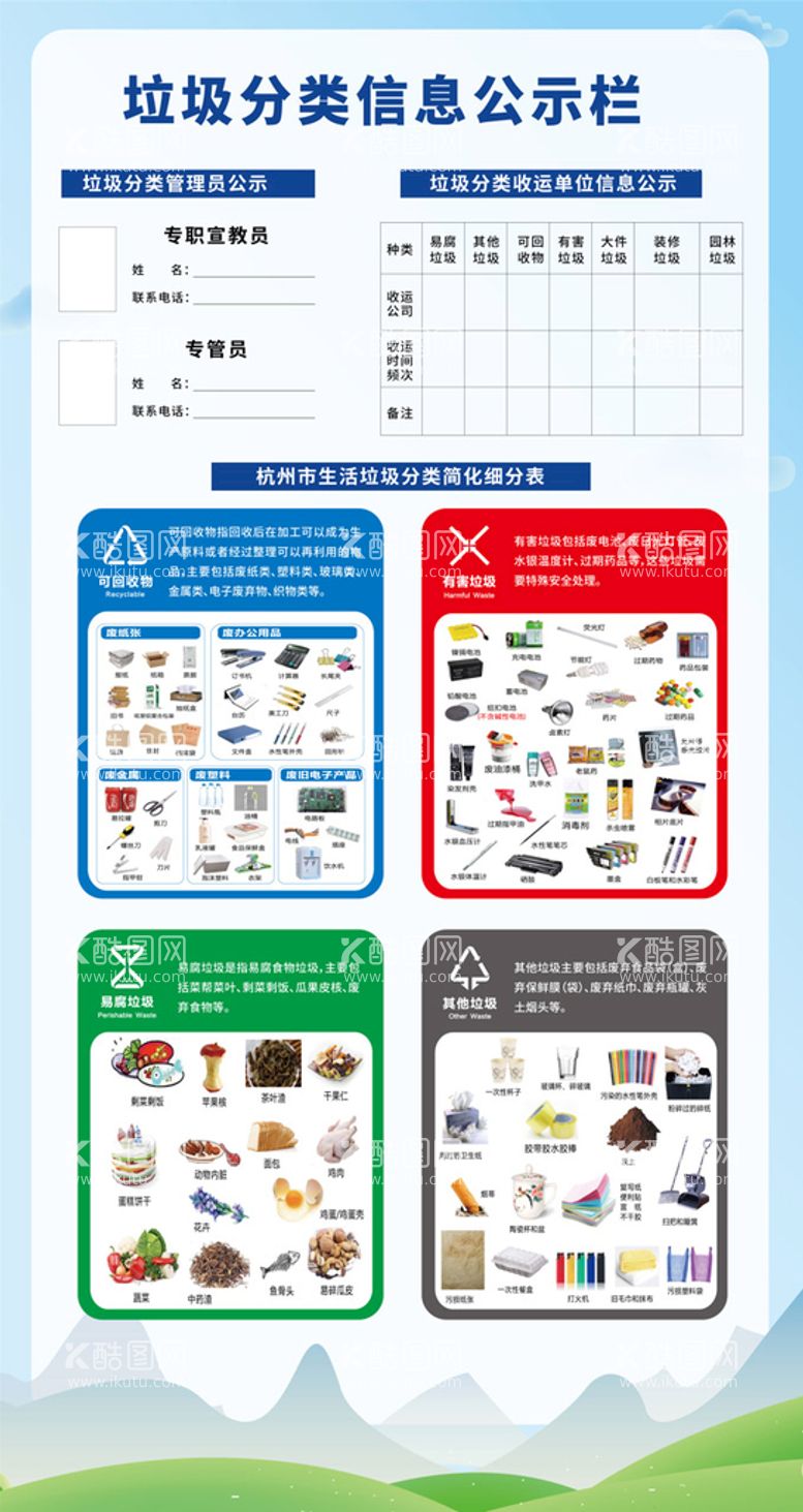 编号：39524009160718222543【酷图网】源文件下载-垃圾分类KT板