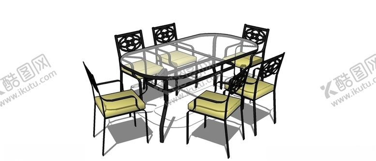 编号：34155606170038368347【酷图网】源文件下载-餐厅桌椅skp模型