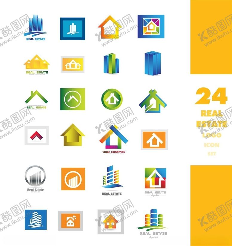 编号：38559505040413285610【酷图网】源文件下载-24个房屋建筑类小图标