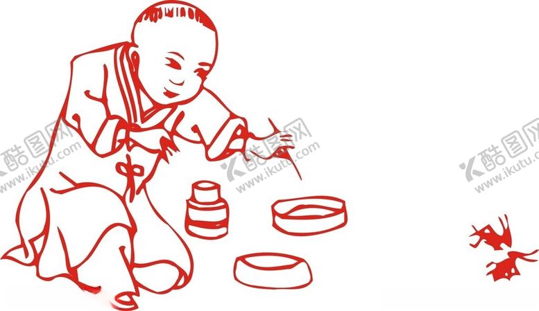 编号：49206301281414309890【酷图网】源文件下载-矢量人物剪纸