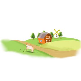 卡通手绘草坪元素