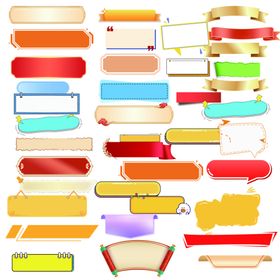 多彩横幅标签素材