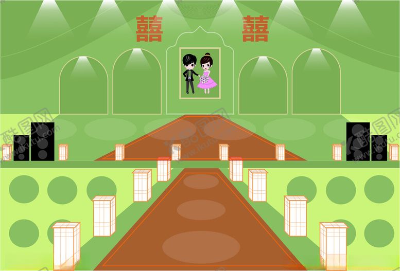 编号：60629902260252395090【酷图网】源文件下载-浪漫婚礼舞台现场模板