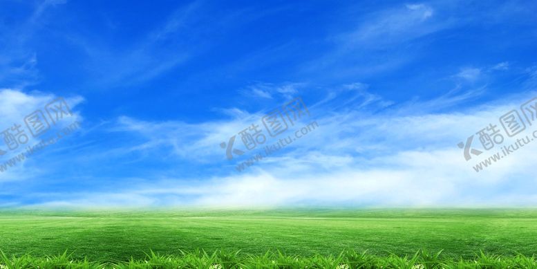 编号：64969401300329175733【酷图网】源文件下载-蓝天白云绿草地