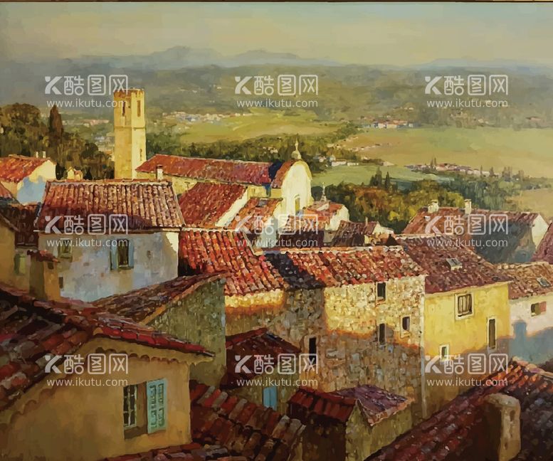 编号：98165209291401437469【酷图网】源文件下载-乡村田园欧式风景油画