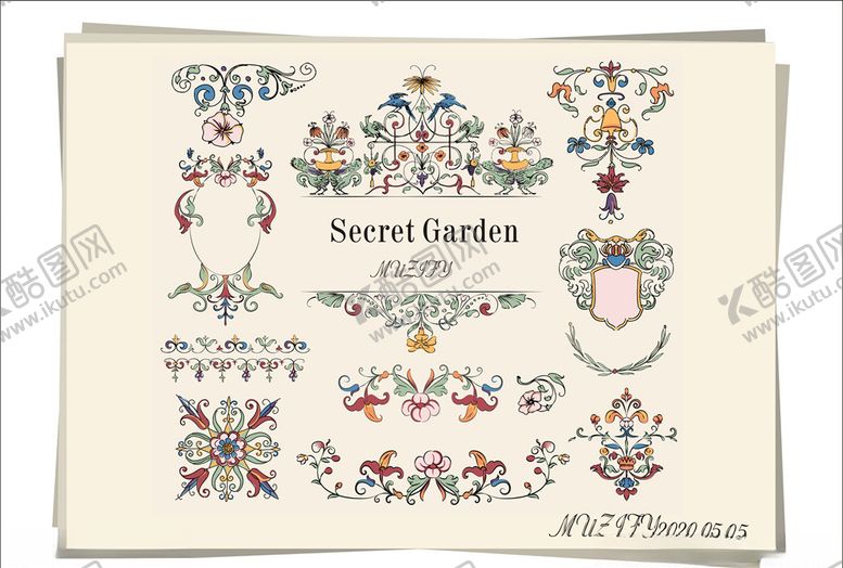 编号：31112210210147193449【酷图网】源文件下载-花边底纹彩色手绘稿