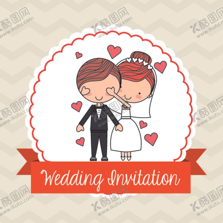 编号：79779309211121544485【酷图网】源文件下载-情侣卡通小人心形设计背景爱心