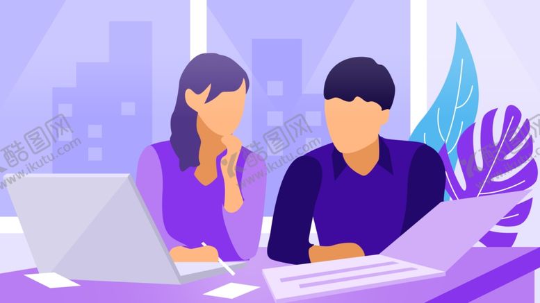 编号：26273110200021222014【酷图网】源文件下载-扁平化科技办公插画