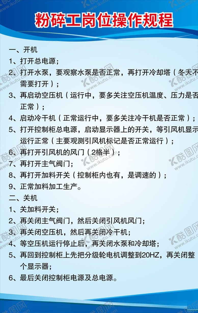 编号：21288509211933434143【酷图网】源文件下载-粉碎机操作流程