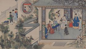 红楼梦场景精美工笔画