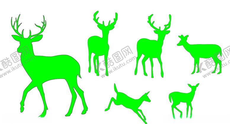 编号：93915409270713305493【酷图网】源文件下载-梅花鹿剪影