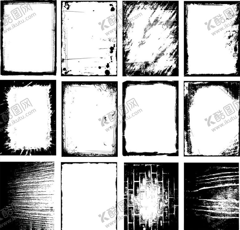 编号：78078910060732511196【酷图网】源文件下载-矢量水墨效果图片框