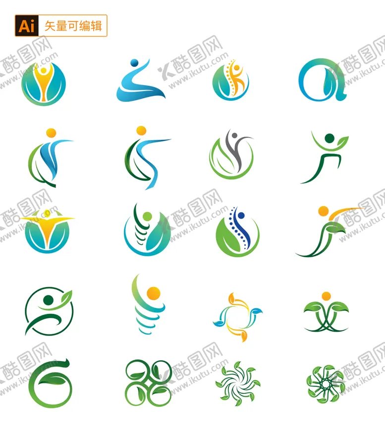 编号：92348610012305264975【酷图网】源文件下载-人形标志logo