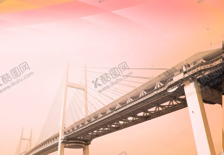 编号：41060306291021236219【酷图网】源文件下载-夕阳西下大桥剪影