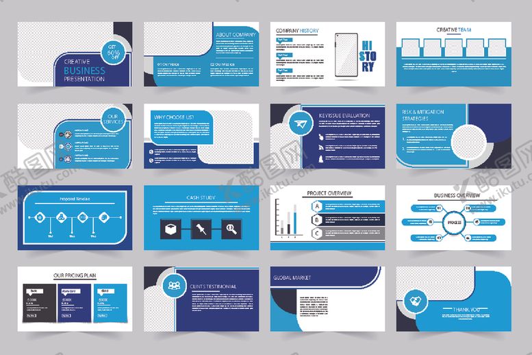 编号：63685910310415108784【酷图网】源文件下载-蓝色商务画册
