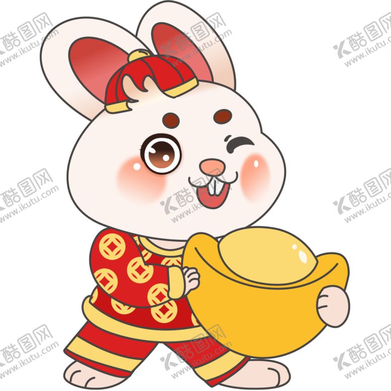 编号：70516501250412336131【酷图网】源文件下载-玉兔金元宝