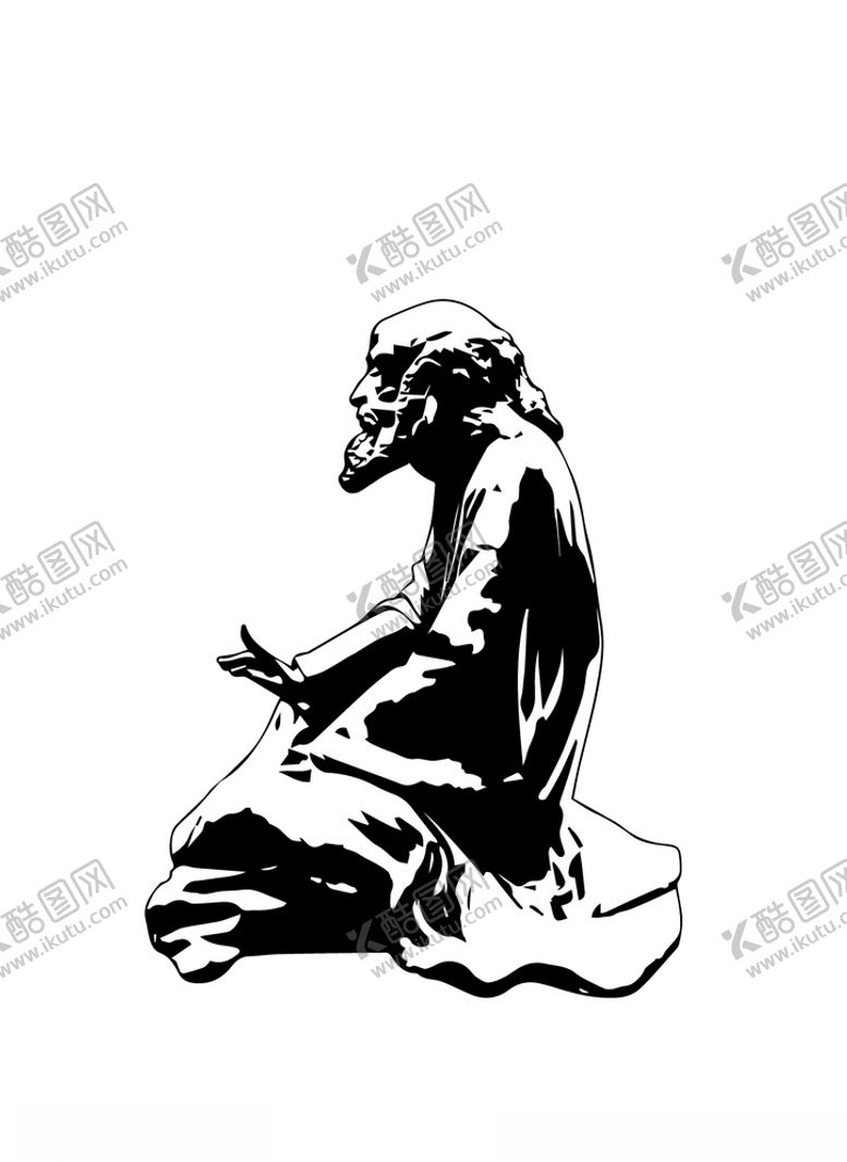 编号：41298705131819174461【酷图网】源文件下载-达摩塑像