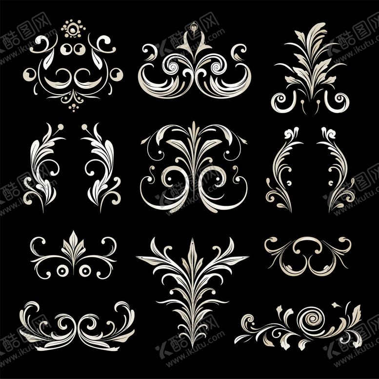 编号：53456911211305449040【酷图网】源文件下载-复古华丽装饰花纹图案