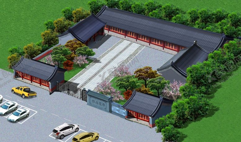 编号：19931810120530254589【酷图网】源文件下载-古建办公区