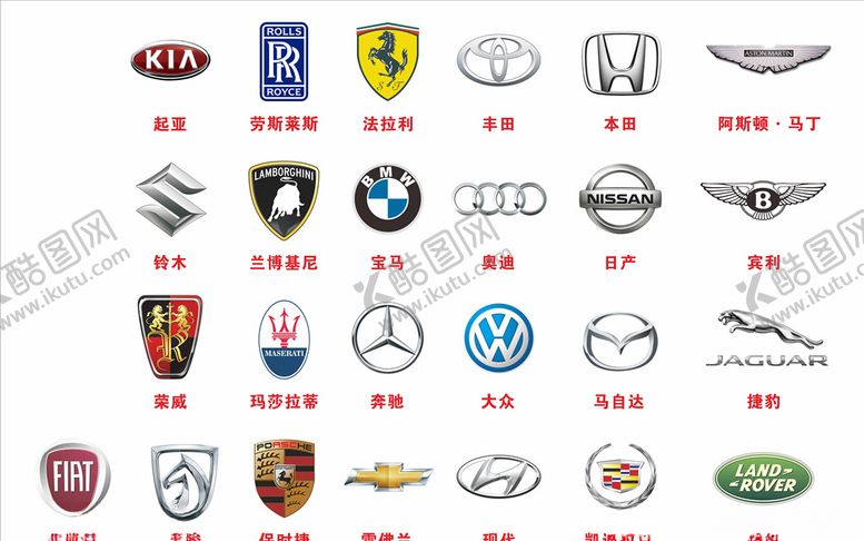 编号：92001810231810226571【酷图网】源文件下载-汽车标志大全