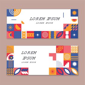 多彩几何图案横幅设计